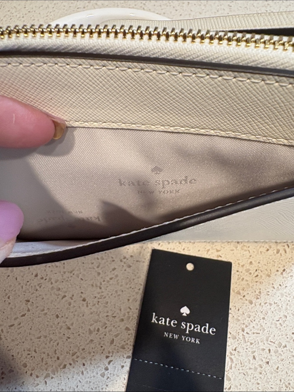 kate spade Lucy NWT Ivory floral & butterfly cutout wristlet MSRP $159 - Picture 6 of 8